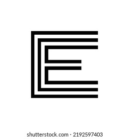 Letter E logo or icon design. template elements. geometric abstract logos