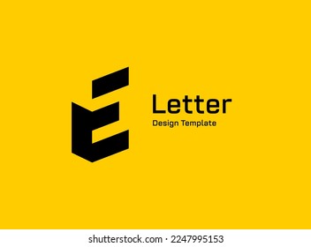 Letter E logo icon design template elements