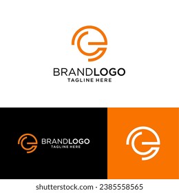Elementos de la plantilla de diseño de iconos del logotipo de la letra E
