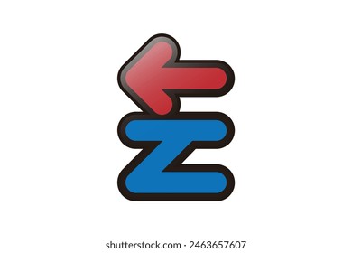 Letter E logo icon design template elements for your application or corporate identity. E letter logo with arrow design concept.