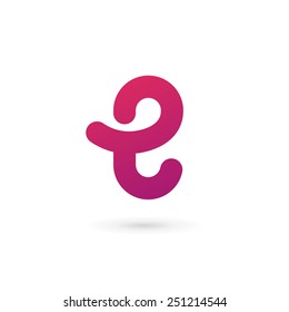 Elementos de plantilla de diseño de icono de logotipo de carta E 