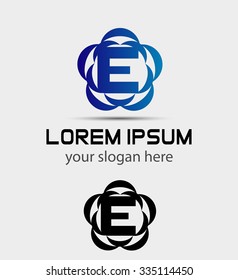 Letter E logo icon design template elements
