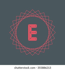 Letter E logo icon design template. Outline monogram. Vector illustration.