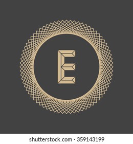 Letter E logo icon design template. Outline monogram. Vector illustration.