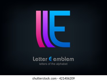 Letter E logo icon design typography template elements, ABC concept type as logotype, Vector Eps 10