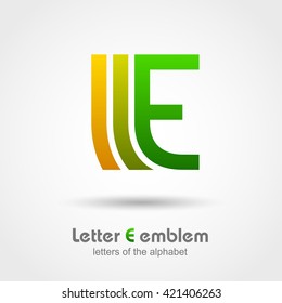 Letter E logo icon design typography template elements, ABC concept type as logotype, Vector Eps 10