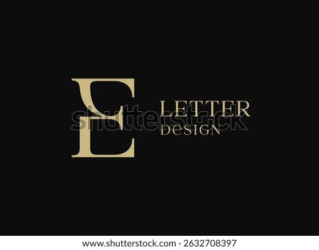 Letter E logo icon design. Classic style luxury monogram.