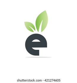 Letter E Logo Icon Green Design Template Elements