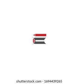 Letter E logo icon illustration. e-learning concept education
