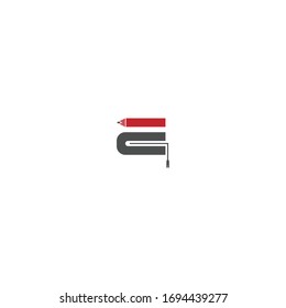 Letter E logo icon illustration. e-learning concept education
