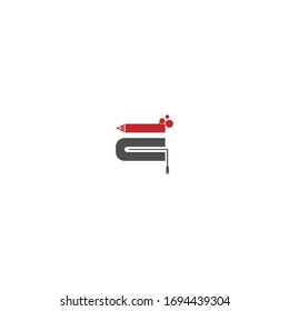 Letter E logo icon illustration. e-learning concept education