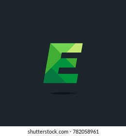 Letter E Logo icon. polygon pattern text. Geometric texture.  Vector element.

