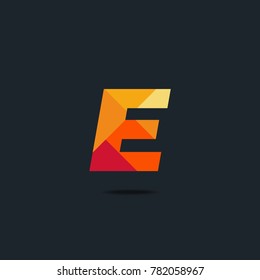 Letter E Logo icon. polygon pattern text. Geometric texture.  Vector element.

