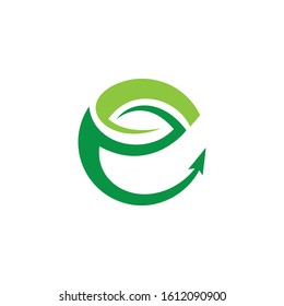 letter e logo icon vector arrow swoosh circle