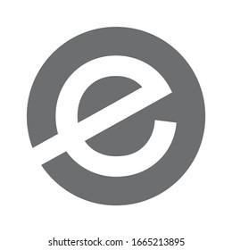 Letter e logo icon vector in a circle  flat app