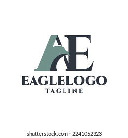 letter A and E logo with an illustration of a bird head. good for any business logo.