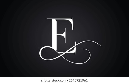 Letter e logo with infinity combination. Modern trendy initial luxury e letter logo design. Royal premium letter e logo design vector template.