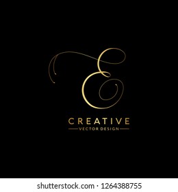 Letter E Logo. Initial Letter Design Vector Luxury Colors