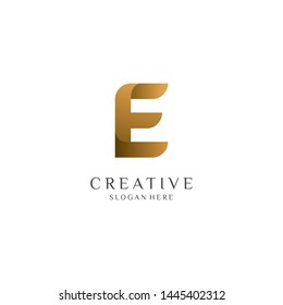 Letter E Logo. Initial Letter Design Vector Luxury Colors