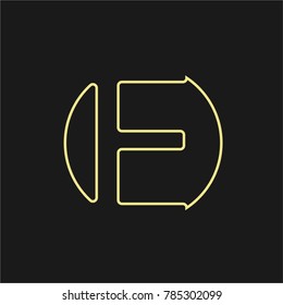 letter E logo of line