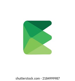 Letter E Logo Made of Oval Triangles