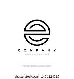 letter e logo with minimal design Premium Design