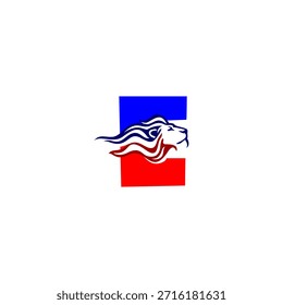 Logotipo de la letra E de cabeza de león minimalista con melena estilizada. Logotipo de Vector limpio adecuado para marcas modernas, startups e identidad de moda