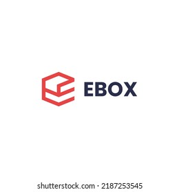Letter E logo and minimalist box