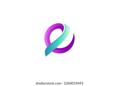 Letter e logo with modern minimalist design style