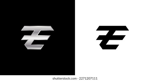 Letter E Logo, E Monogram, Initial E Logo, E Logo, silver