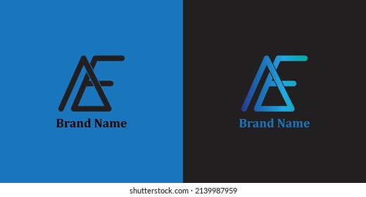 letter a and e logo on black and blue background