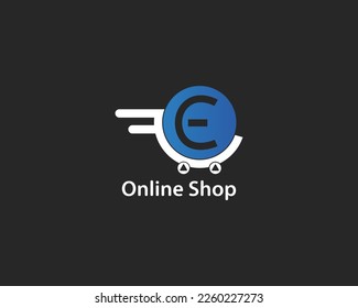 letter E logo, online shopping cart logo,Online store logo design idea template,new grocery logo,store logo,basket logo,shopping cart logo.