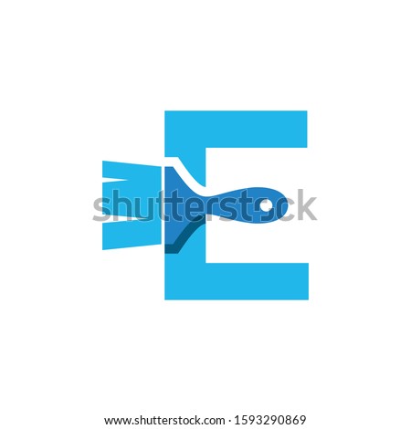 Letter E Logo With Paint Brush Design. Home Building Decoration Icon Graphic. Digital Painting Proffesional Vector.