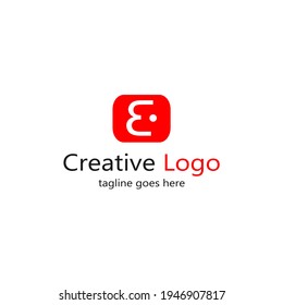 letter E logo in red box