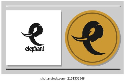 Logo de la letra E. El logo se parece a la cabeza de un elefante