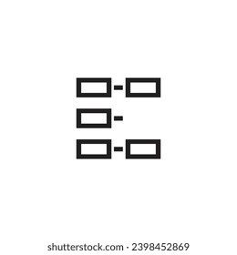 The letter E logo is shaped like a data block with a blank background