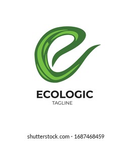 Letter E logo in small caps with green Forest Color