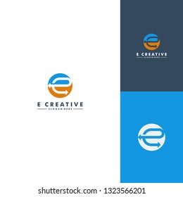 Letter E logo template vector design