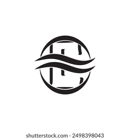 letter e logo is unique and simple