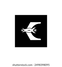letter e logo is unique and simple