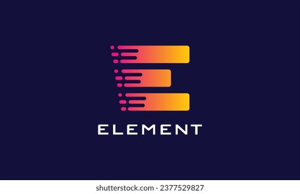 Letter E logo vector alphabet font logotype simplicity color gradation 