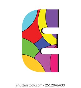 Letter E logo vector art. Abstract colorful letter "E" design vector. Vibrant and artistic letter "E" illustration with bright, bold colors in a modern, geometric style. Letter E Icon Design Vector.