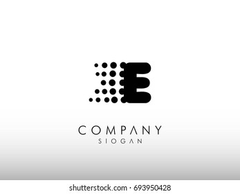 letter e logo vector black color