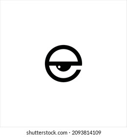 letter e logo vector eye template