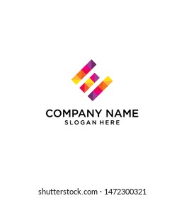 Letter E logo vector graphic
