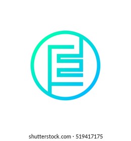 Letter E logo,Circle shape symbol,Digital,Technology,Media