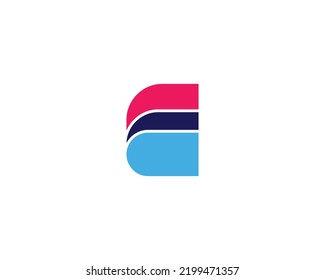 Logotipo de letra E. Logo del icono del vector de superposición colorida