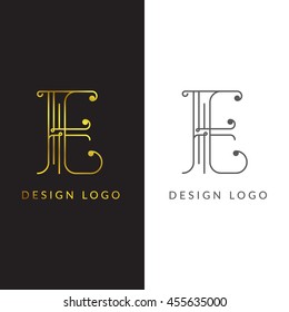 Letter "E" logotype. Trendy line art  design. Eps10 vector illustration.