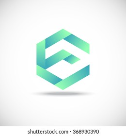Letter E logo,vector origami design, technology,network,digital,Vector Illustration