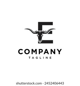 Letter E Longhorn logo icon vector template.eps
